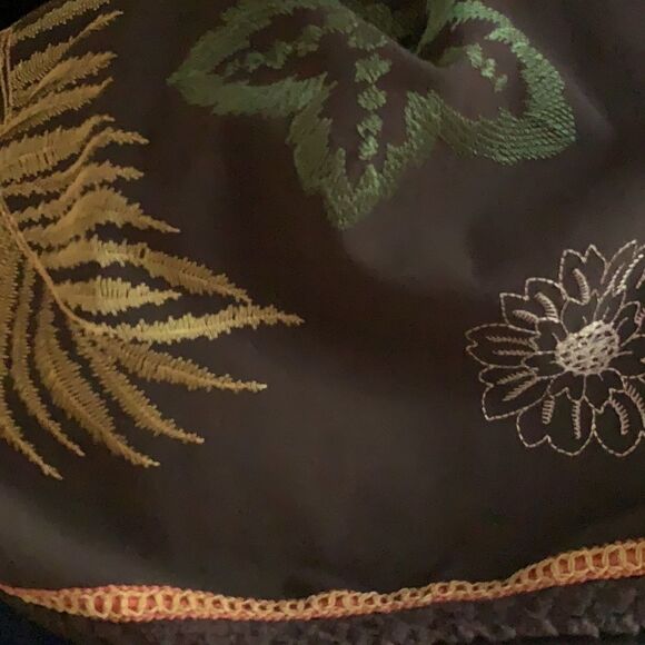 Vintage SilkLand embroidered brown midi skirt - Picture 9 of 9